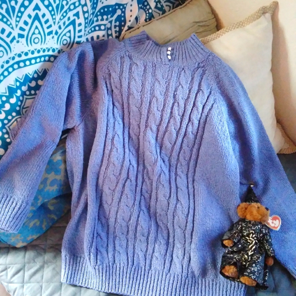 Periwinkle & Pearls Karen Scott Sweater